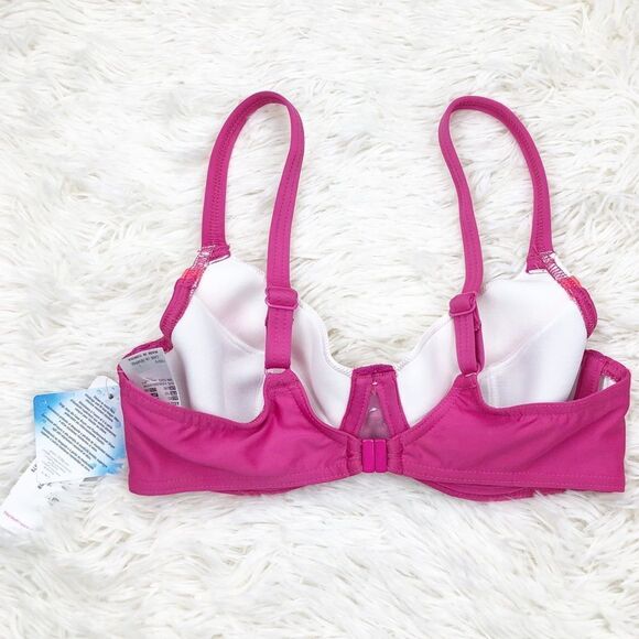 Freya Revival Sorbet Pink Rio Underwire Wide Tab Bikini Top Size 28D - Picture 4 of 7